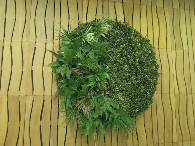 decoración césped artificial