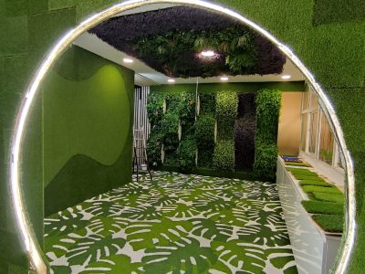 Exposición de césped artificial en tenerife